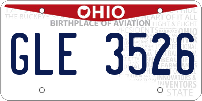 OH license plate GLE3526