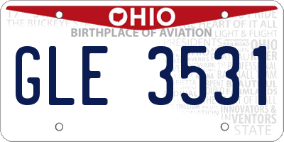 OH license plate GLE3531