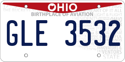 OH license plate GLE3532