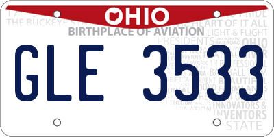 OH license plate GLE3533