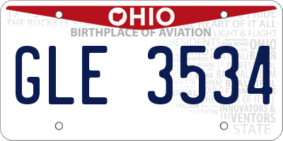 OH license plate GLE3534