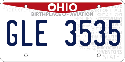 OH license plate GLE3535