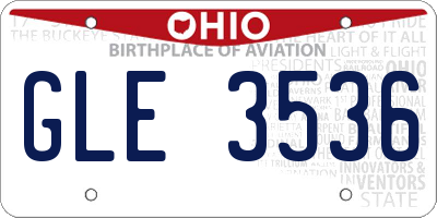OH license plate GLE3536