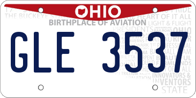 OH license plate GLE3537