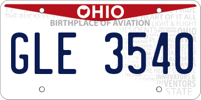 OH license plate GLE3540