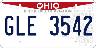 OH license plate GLE3542