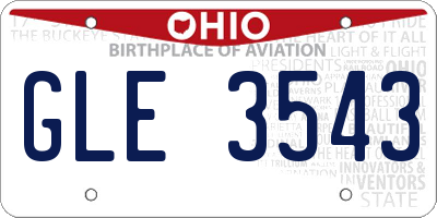 OH license plate GLE3543