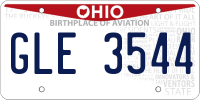 OH license plate GLE3544