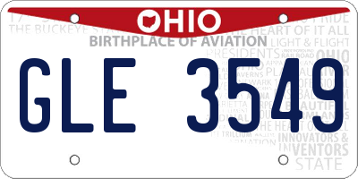 OH license plate GLE3549