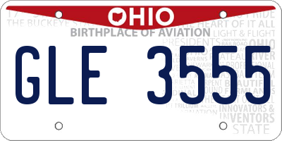 OH license plate GLE3555