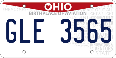 OH license plate GLE3565