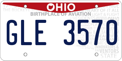 OH license plate GLE3570