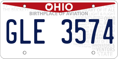 OH license plate GLE3574