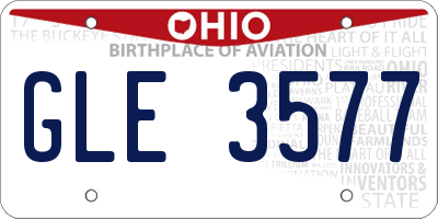 OH license plate GLE3577