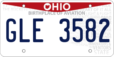 OH license plate GLE3582