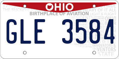 OH license plate GLE3584