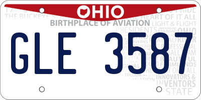 OH license plate GLE3587