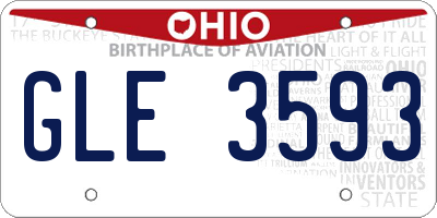 OH license plate GLE3593