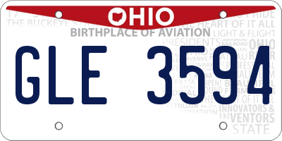 OH license plate GLE3594