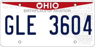 OH license plate GLE3604
