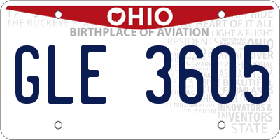 OH license plate GLE3605