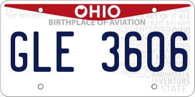 OH license plate GLE3606