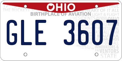 OH license plate GLE3607