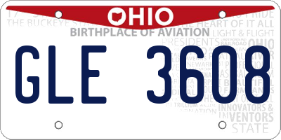 OH license plate GLE3608
