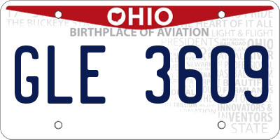OH license plate GLE3609