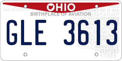 OH license plate GLE3613