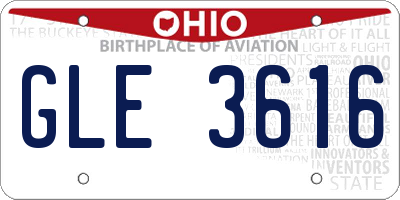 OH license plate GLE3616