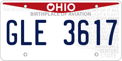 OH license plate GLE3617