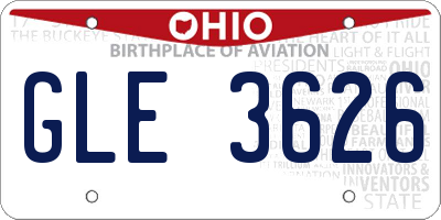 OH license plate GLE3626
