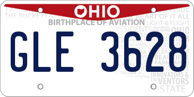 OH license plate GLE3628