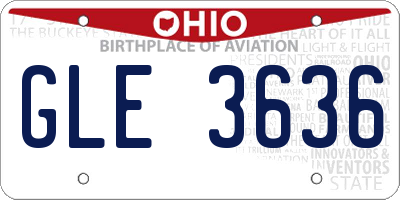 OH license plate GLE3636