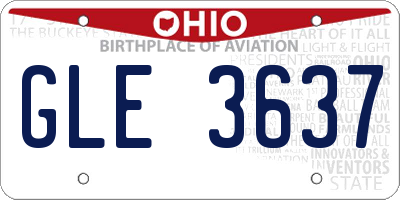OH license plate GLE3637