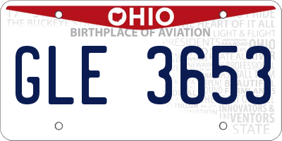 OH license plate GLE3653