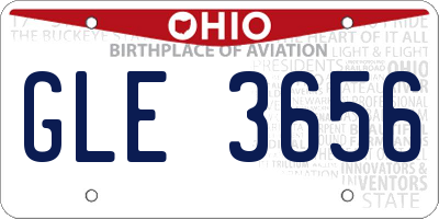 OH license plate GLE3656