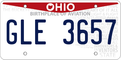 OH license plate GLE3657