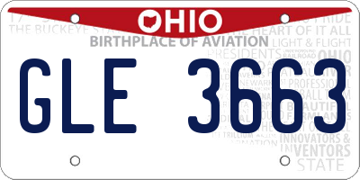 OH license plate GLE3663