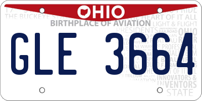 OH license plate GLE3664