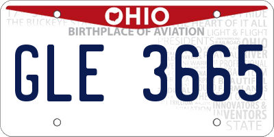 OH license plate GLE3665