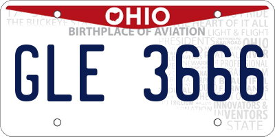 OH license plate GLE3666