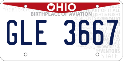 OH license plate GLE3667