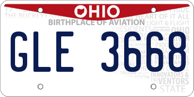 OH license plate GLE3668