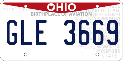 OH license plate GLE3669