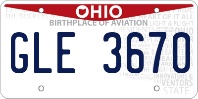 OH license plate GLE3670