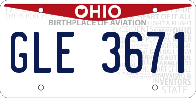 OH license plate GLE3671