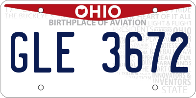 OH license plate GLE3672