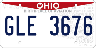OH license plate GLE3676